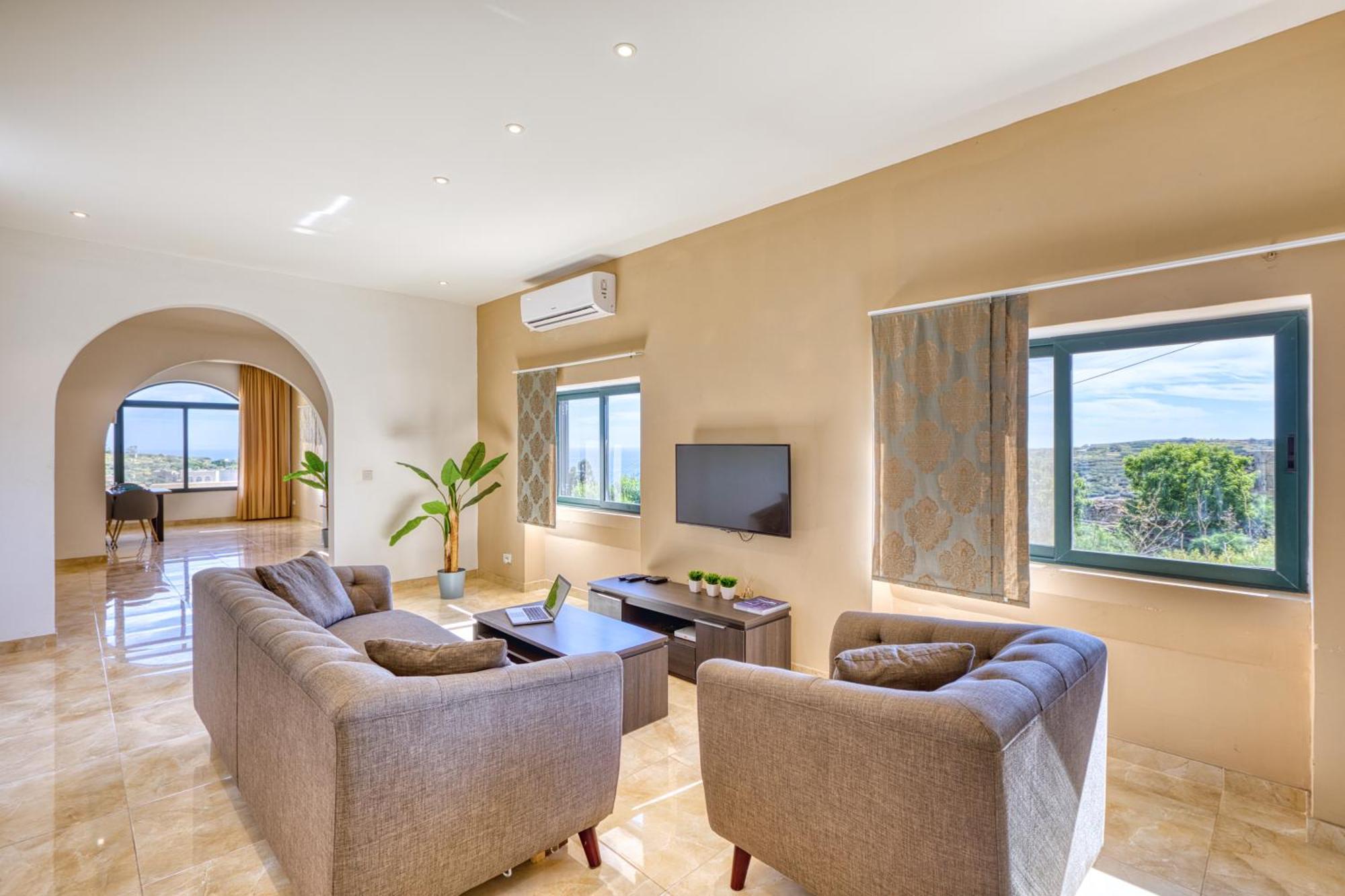 Spacious, Bright, Valley & Sea View Maisonette Xagħra Dış mekan fotoğraf